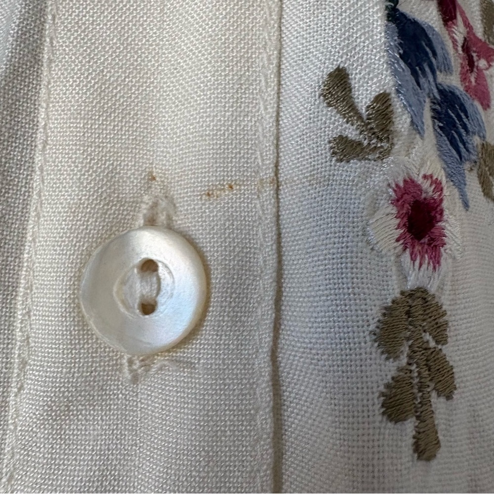 Vintage 90s S.G.D.N. Embroidered Rayon Blouse | Made in India | Floral Lace M - Picture 6 of 12